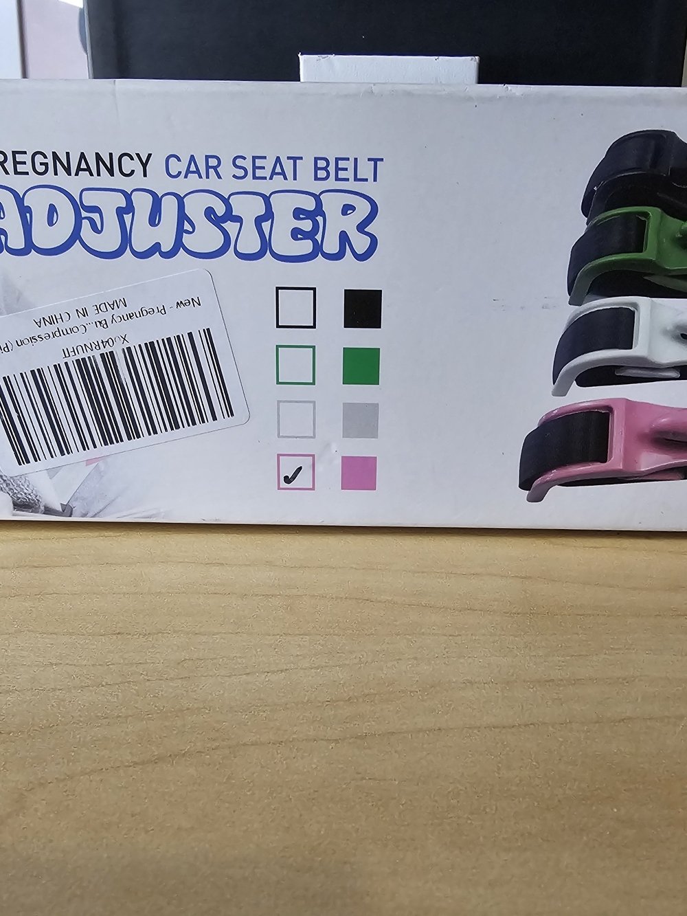Pregnancy Car Seat Belt Adjuster - Pink Accent
